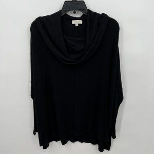 Status by Chenault Women's Cowl Neck Long Sleeve Top Black Size Medium